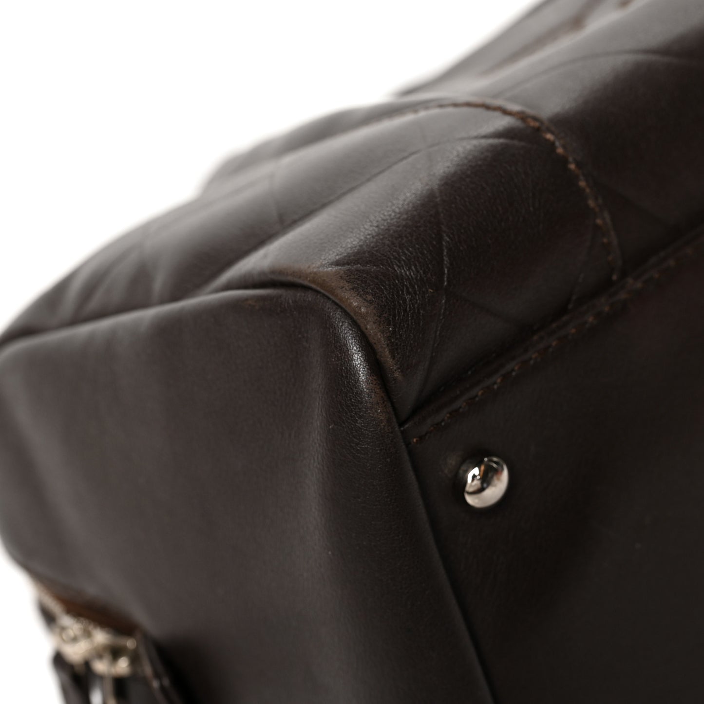Calfskin Chevron CC All Day Long Boston Brown