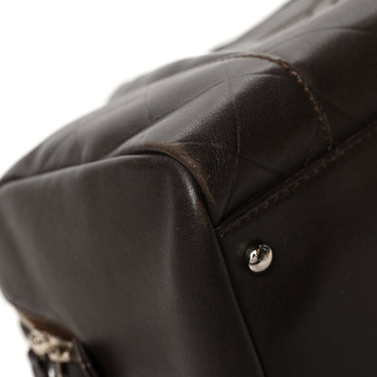 Chanel Calfskin Chevron CC All Day Long Boston Brown 8 of 13