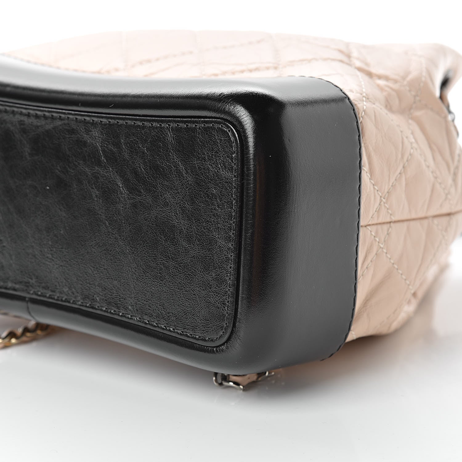 Chanel Aged Calfskin Quilted Small Gabrielle Backpack Beige Black 10 of 10