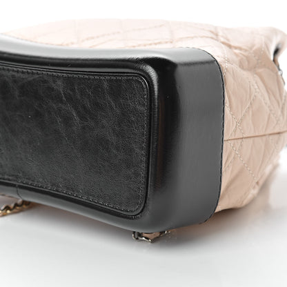 Chanel Aged Calfskin Quilted Small Gabrielle Backpack Beige Black 10 of 10