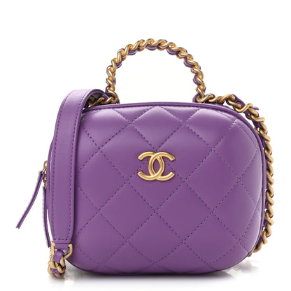 Chanel Lambskin Quilted Small CC Bubble Vanity Case Purple 1 of 10