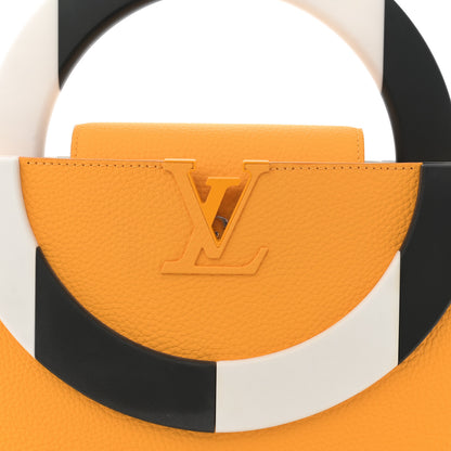 Louis Vuitton Taurillon Bolsa Capucines MM Orange White 8 of 10