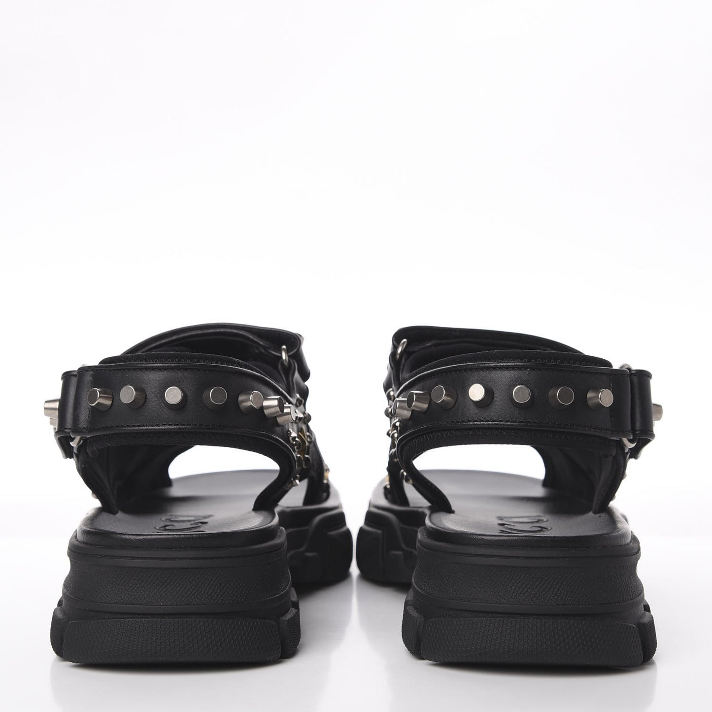 Nappa Mesh Studded Mens Aguru Sandals 11 Black