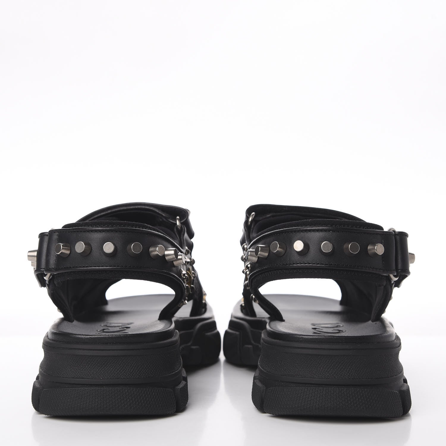 Gucci Nappa Mesh Studded Mens Aguru Sandals 11 Black 7 of 11