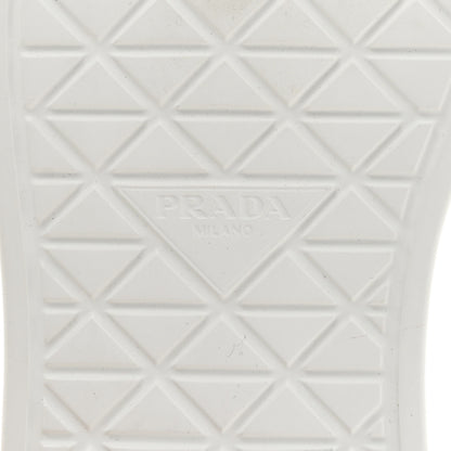 Prada Re-Nylon Gabardine Spazzolato Macro Quilted Triangle Logo High Top 45mm Sneakers 38.5 White 8 of 10