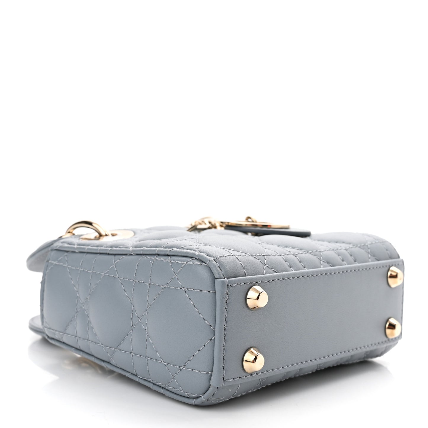 Lambskin Cannage Micro Lady Dior Cloud Blue