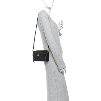 Christian Dior Grained Calfskin Caro Double Pouch Black 2 of 10