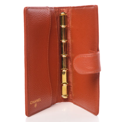 Chanel Caviar CC Mini Ring Agenda Planner Orange 6 of 10