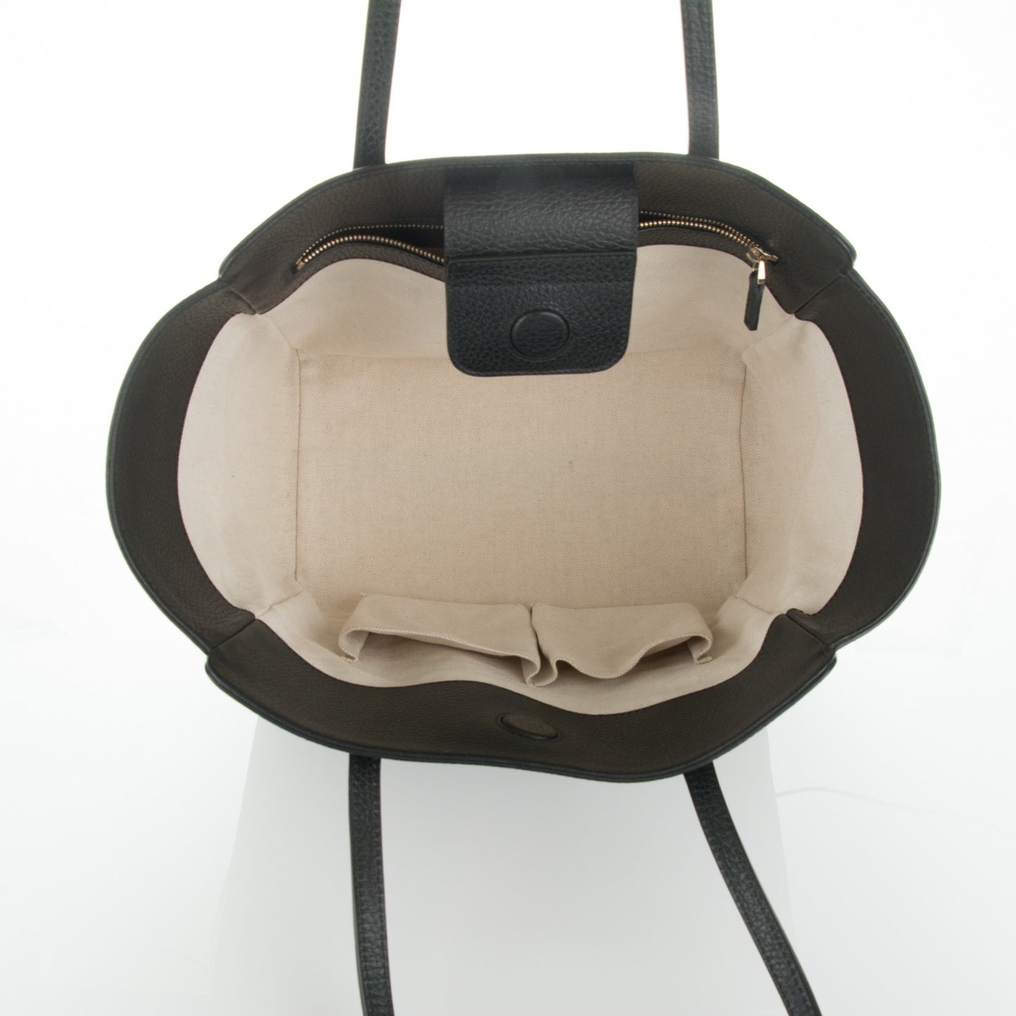 Pebbled Calfskin Small Swing Tote Black