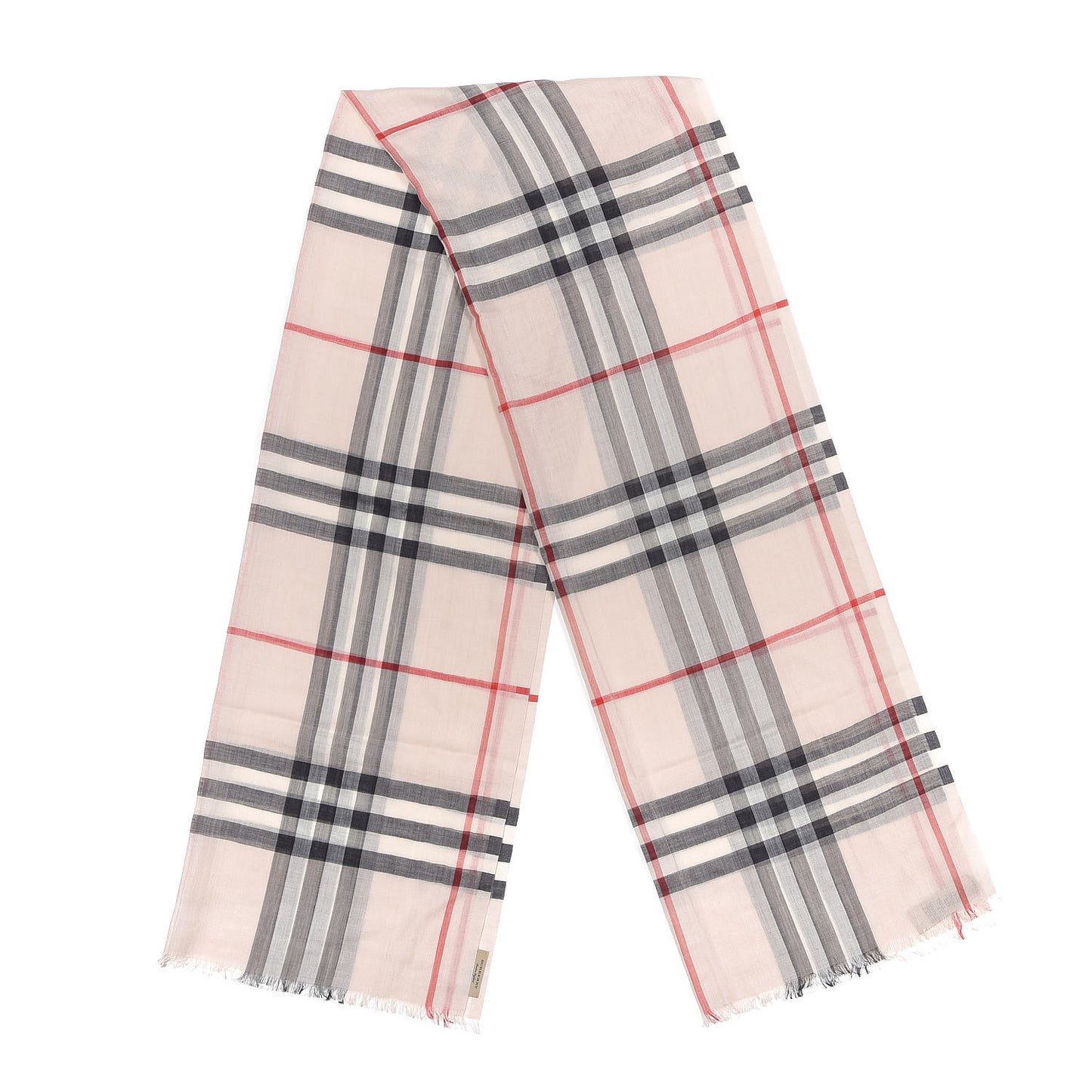 Wool Silk House Check Lightweight Scarf Stone