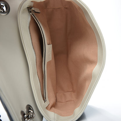 Gucci Vintage Effect Calfskin Matelasse Diagonal Small Torchon GG Marmont Shoulder Bag Blue Agata Mystic White 4 of 10