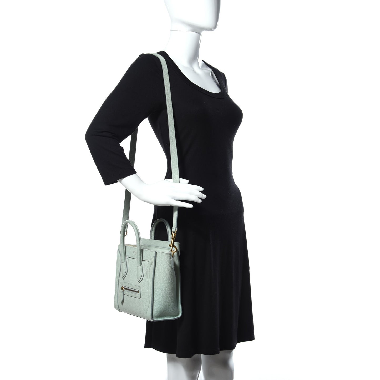 Drummed Calfskin Nano Luggage Almond