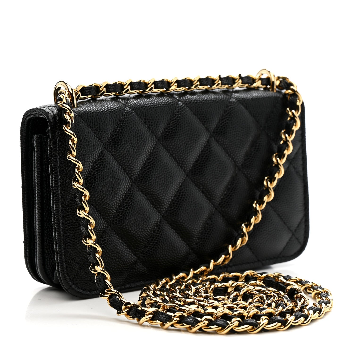 Chanel Caviar Quilted Pocket Twins Clutch With Chain Black 3 of 12