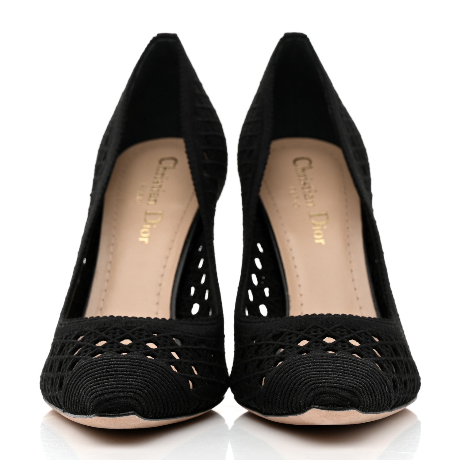 Christian Dior Mesh Cotton Cannage Dior Capture 100mm Pumps 37 Black 2 of 10