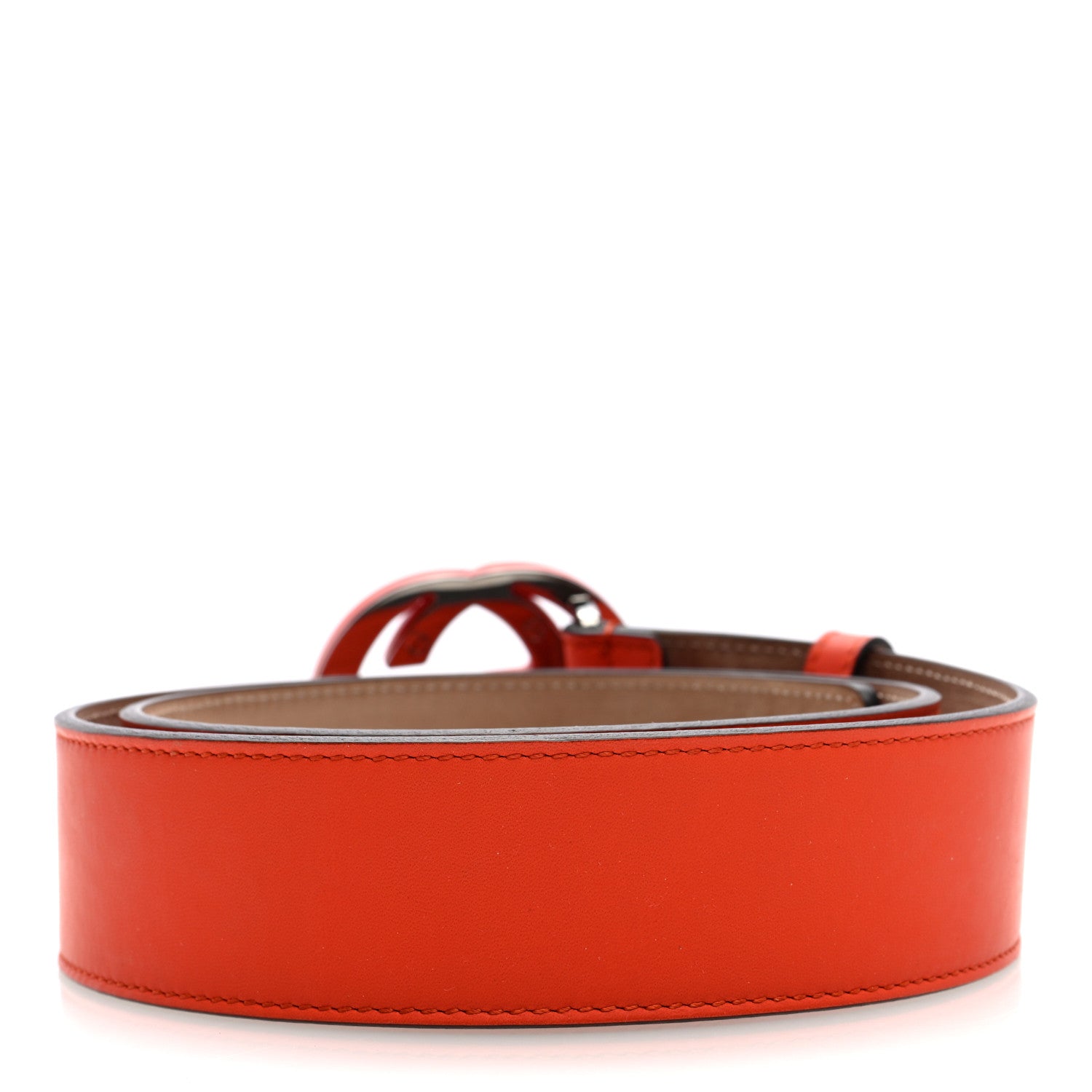 Gucci Nubuck Interlocking G Belt 85 34 Deep Orange 2 of 4