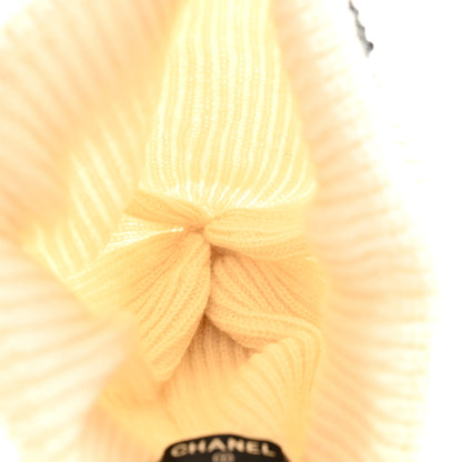 Chanel Cashmere Logo Beanie Hat Ivory Black 4 of 5