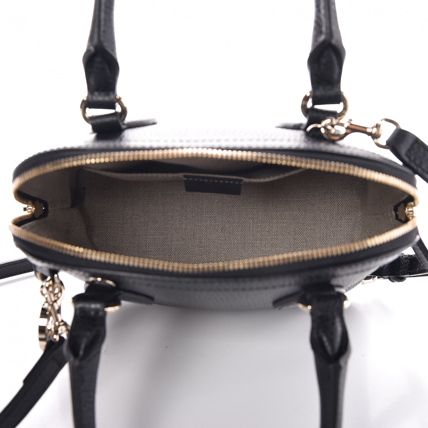 Dollar Calfskin Small GG Charm Dome Bag Black