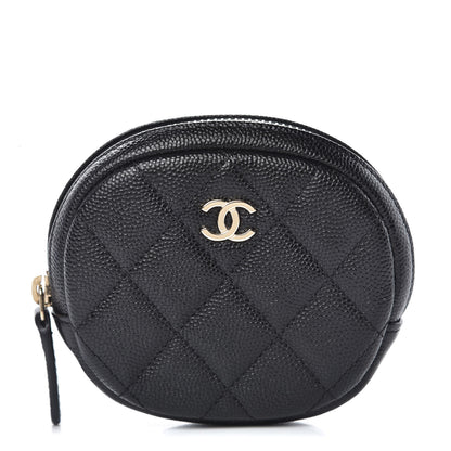 Chanel Caviar Quilted Zip Around Classic Coin Purse Black 1 of 8