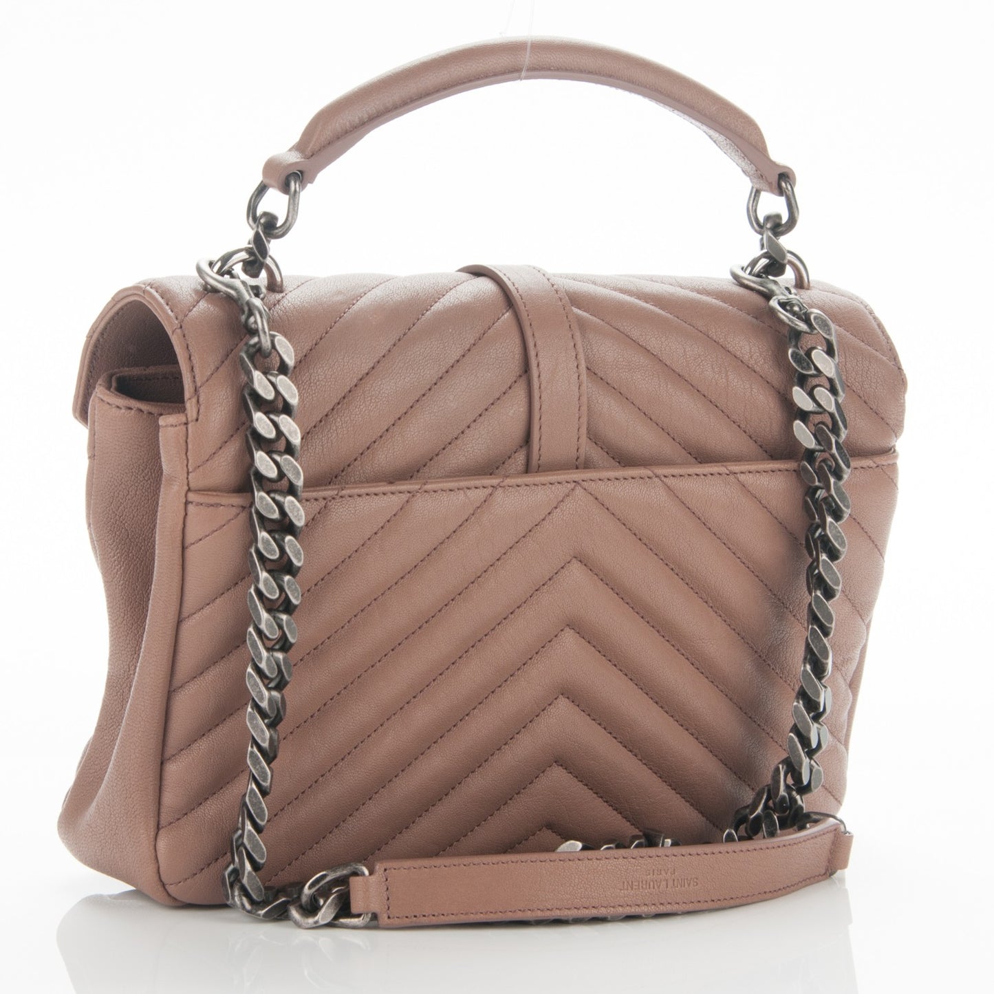 Sheepskin Matelasse Chevron Monogram Medium College Bag Fard