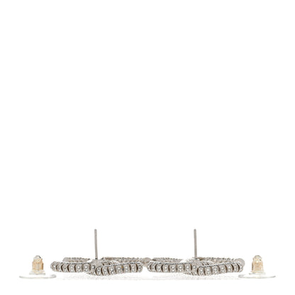 Chanel Crystal Large CC Earrings Silver 3 of 4