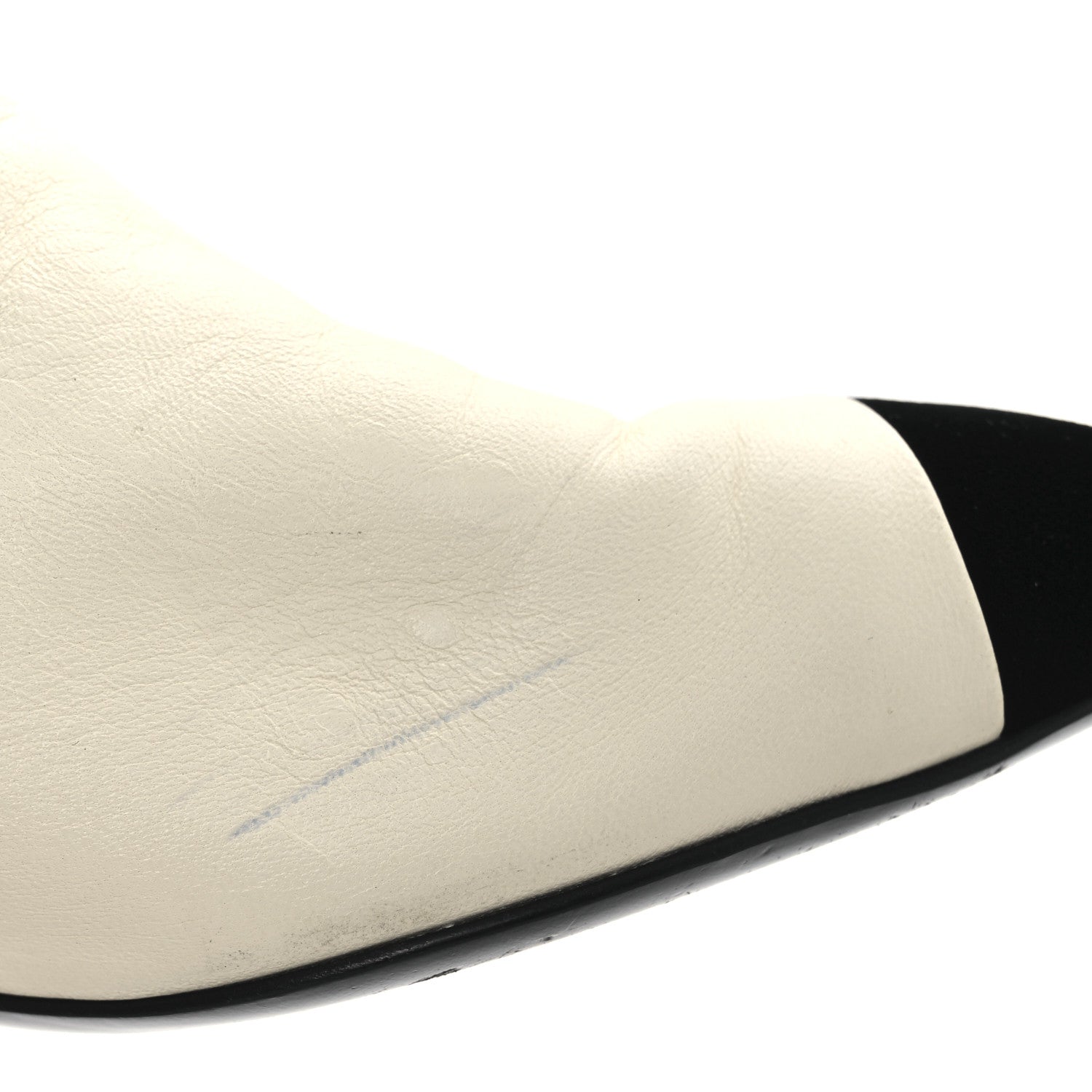 Chanel Lambskin Velvet Cap Toe Short Ankle Boots 37.5 White 13 of 15