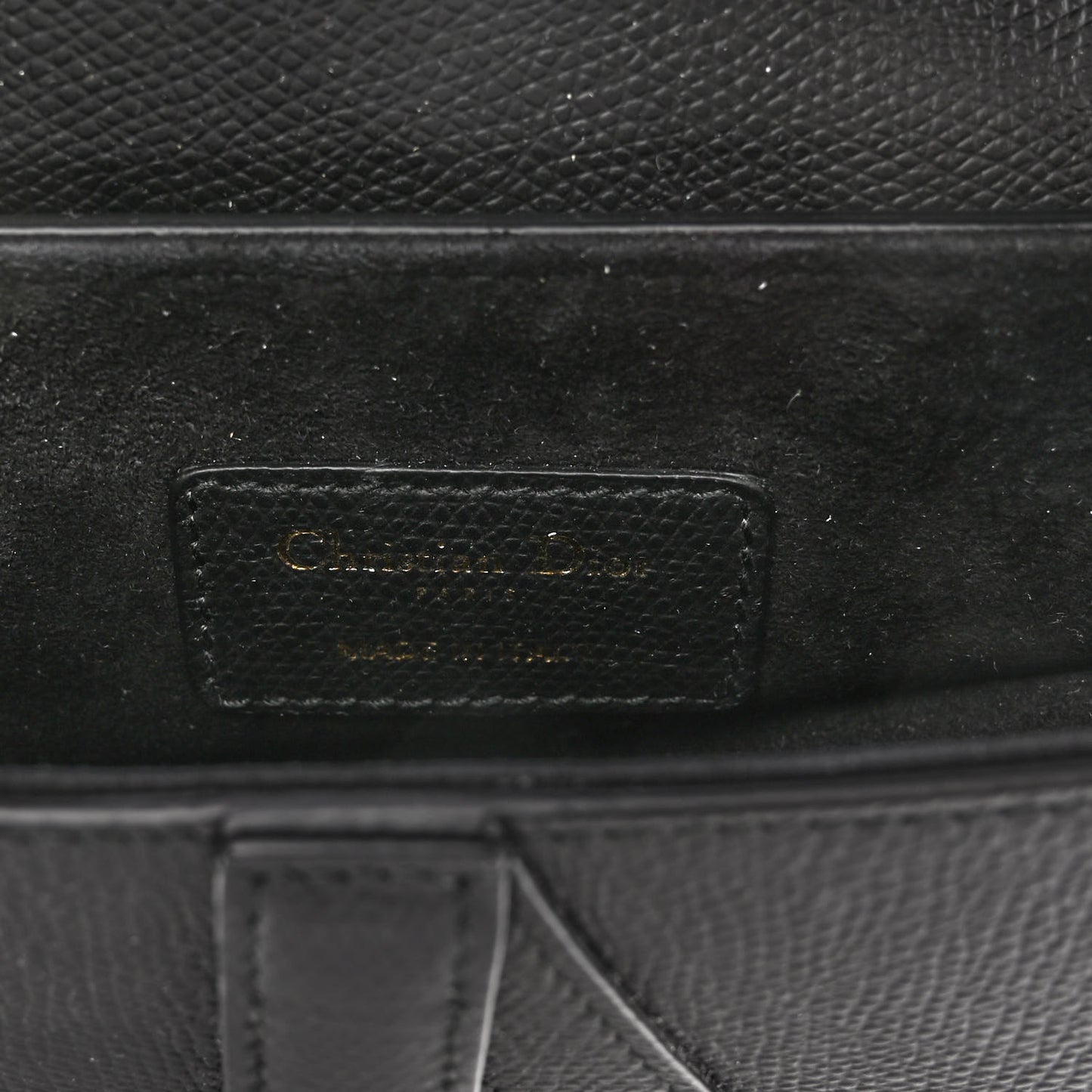 Grained Calfskin Mini Saddle Bag Black