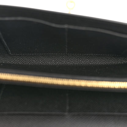 Hermes Epsom Shiny Alligator Touch Kelly Wallet To Go Black 5 of 10