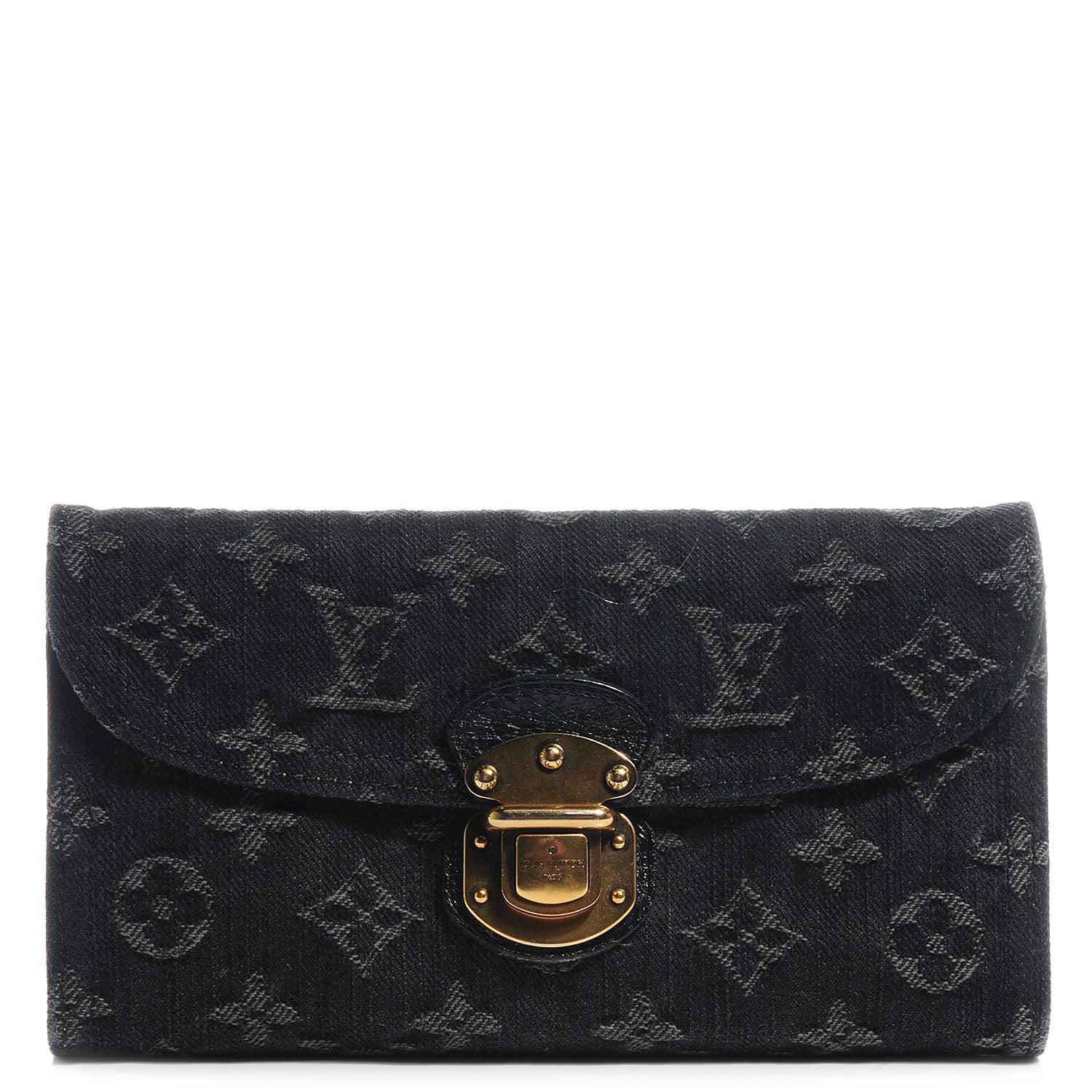 Louis Vuitton Denim Amelia Wallet Black 1 of 7