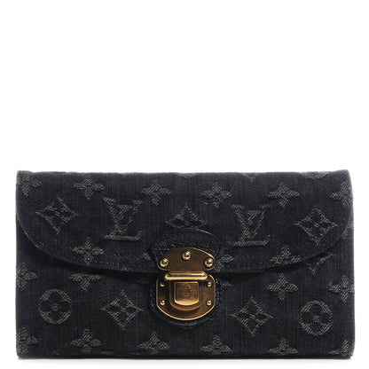 Louis Vuitton Denim Amelia Wallet Black 1 of 7