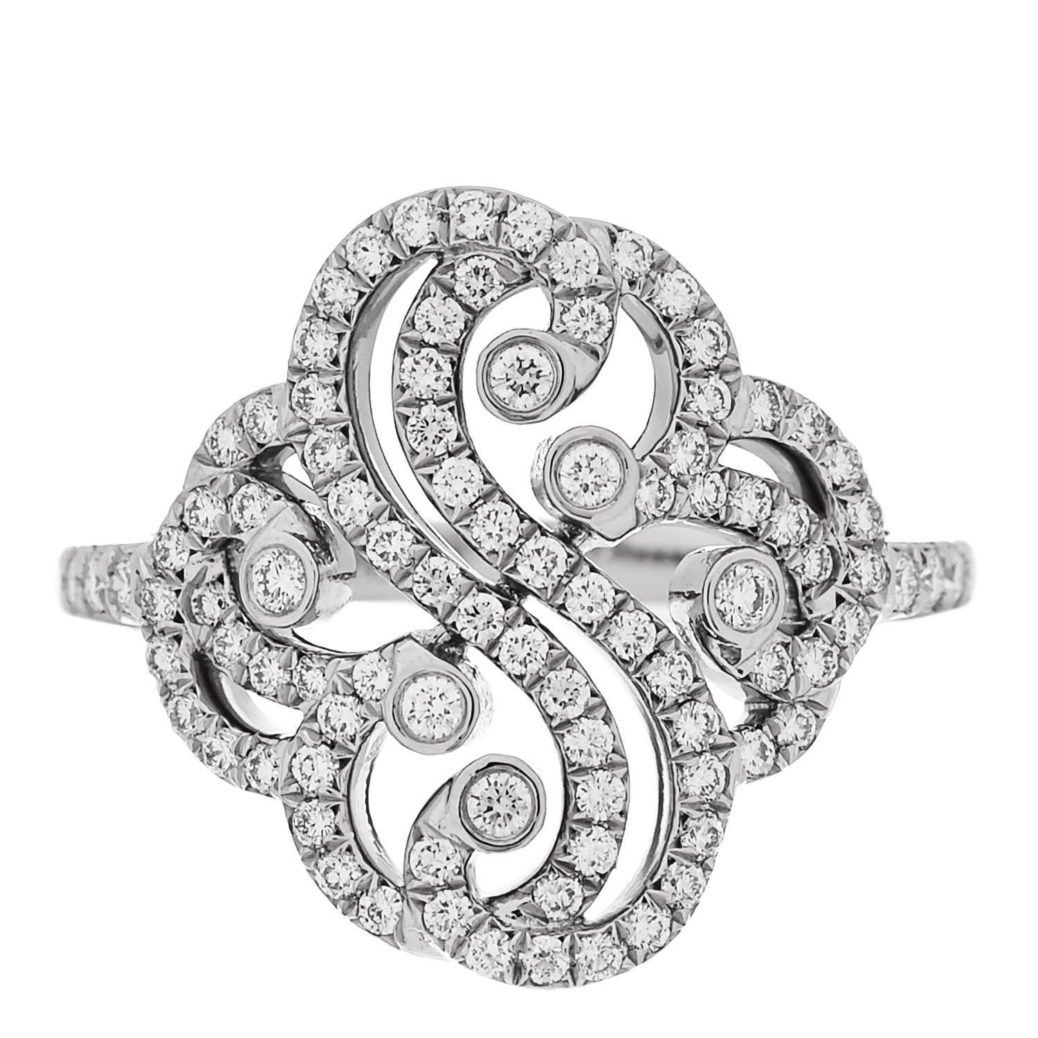 Tiffany Platinum Diamond Enchant Double Heart Ring 49 5 1 of 6