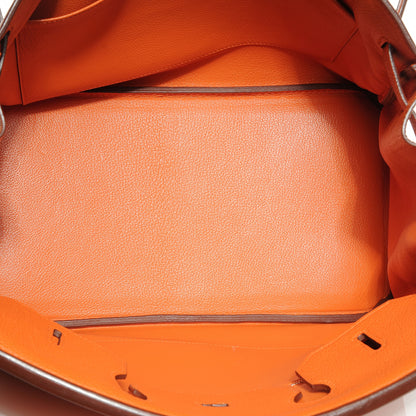 Hermes Taurillon Clemence Birkin 35 Orange 5 of 9