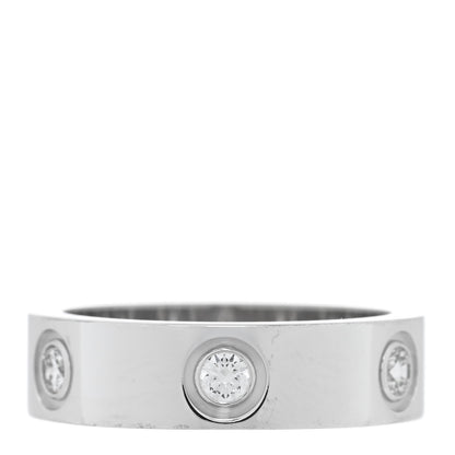 Cartier 18K White Gold 6 Diamond 5.5mm LOVE Ring 54 6.75 3 of 5