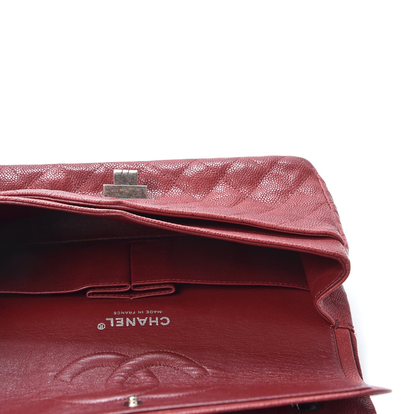 Washed Caviar Quilted 2.55 Reissue 225 Bijoux Chain Flap Red