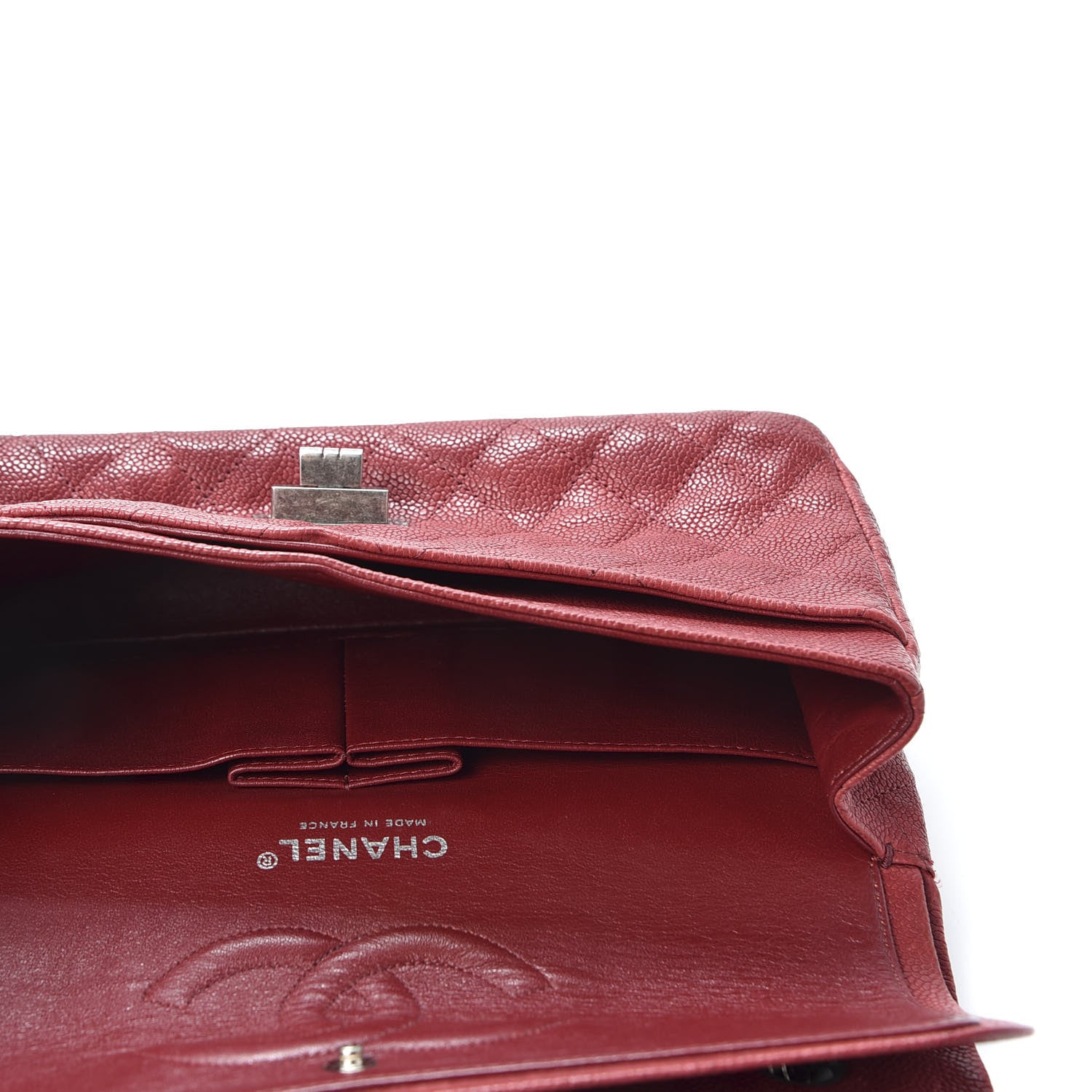 Chanel Washed Caviar Quilted 2.55 Reissue 225 Bijoux Chain Flap Red 4 of 9