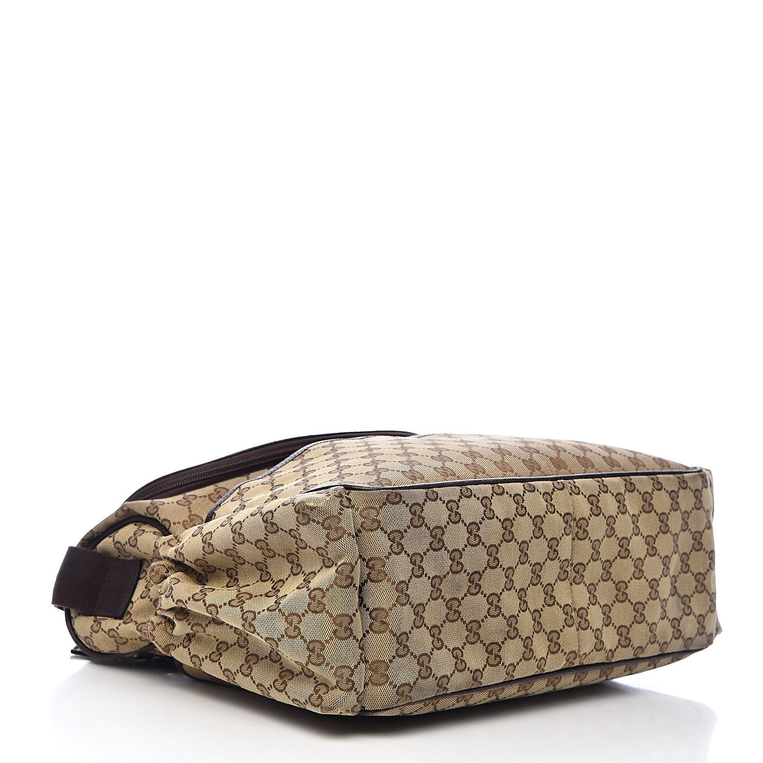 Gucci Monogram Natural Pigskin Large Diaper Bag Beige Ebony Cocoa Dark Chocolate 4 of 12