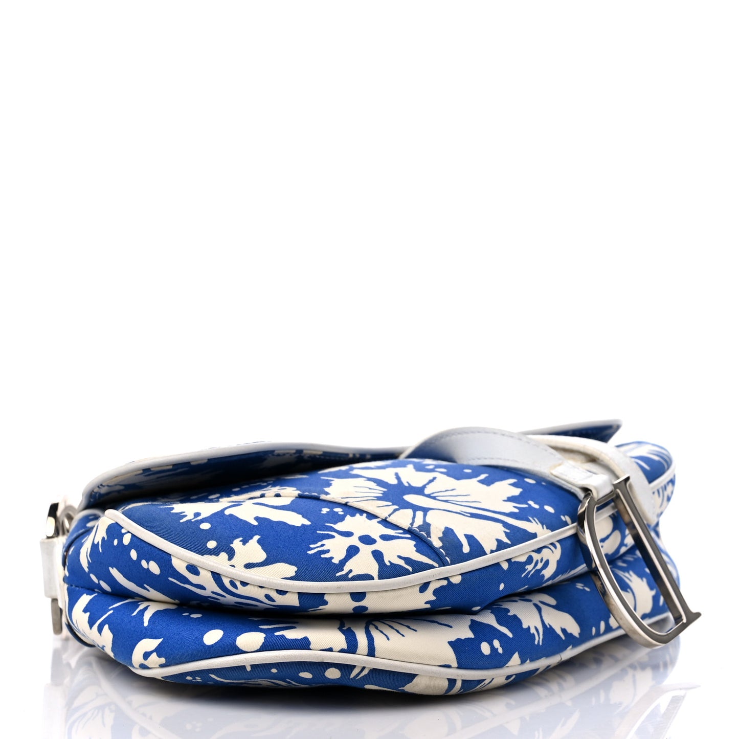 Canvas Hibiscus Surf Chick Saddle Bag Blue White