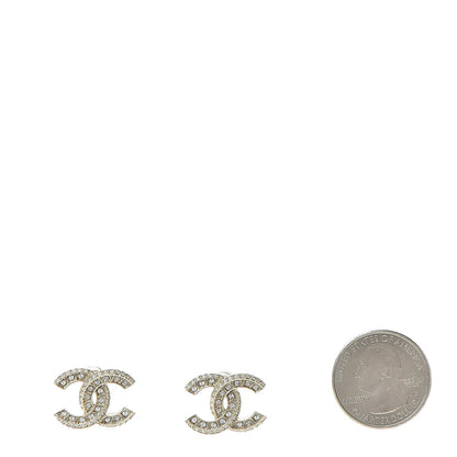 Chanel Crystal Timeless CC Earrings Light Gold 2 of 5