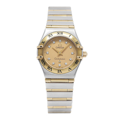 Omega Stainless Steel 18K Yellow Gold Diamond 22mm Constellation Quartz Watch Champagne 1262.15.00 1 of 5