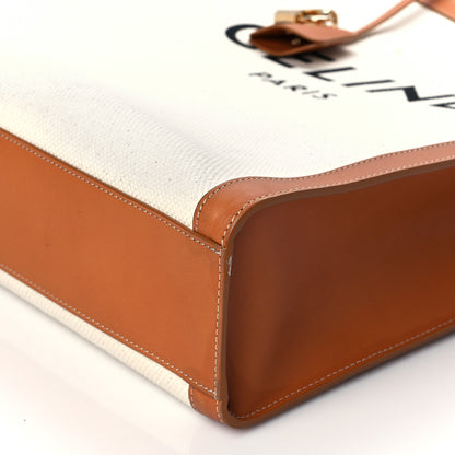Celine Canvas Calfskin Vertical Cabas Natural Tan 9 of 11