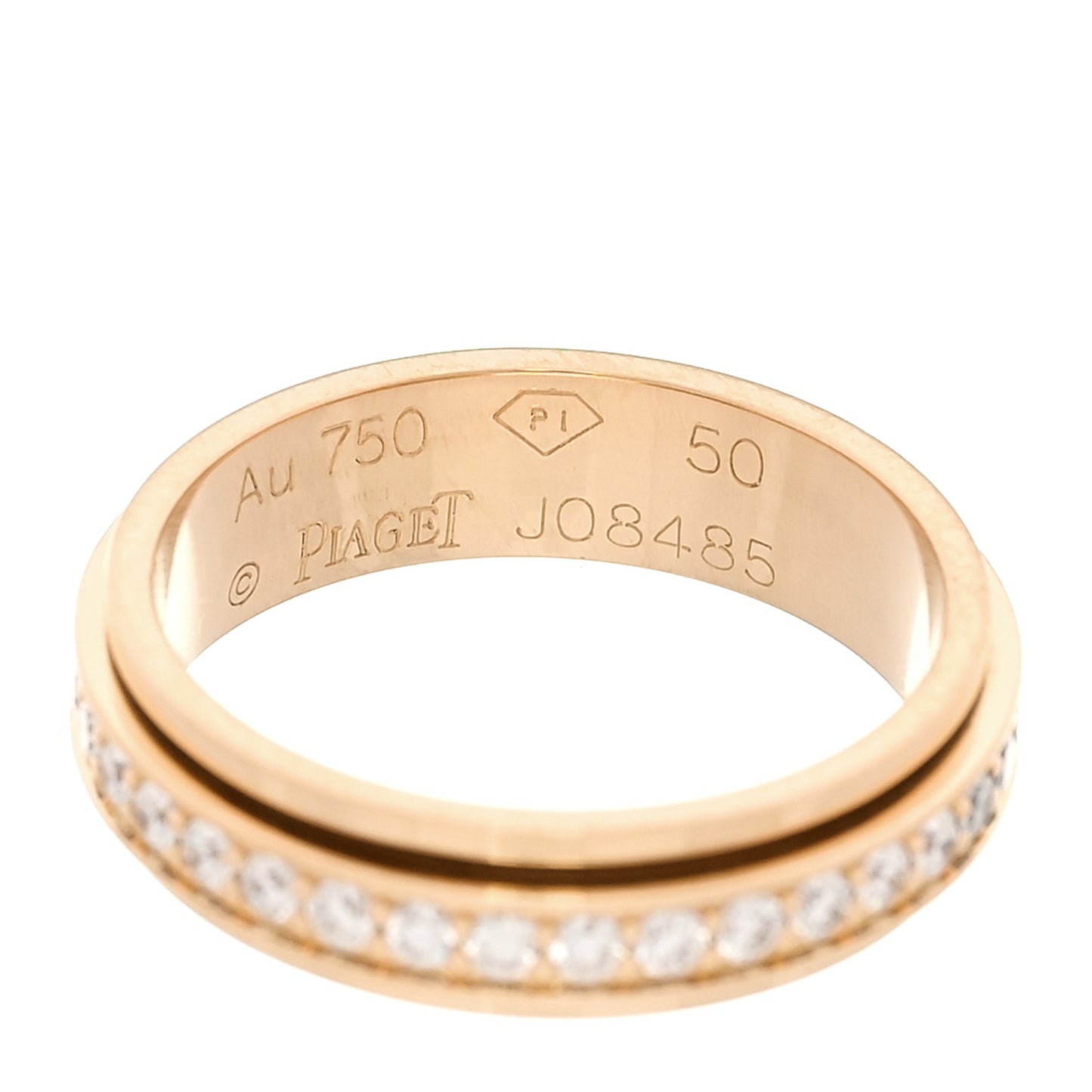 18K Yellow Gold Diamond Possession Wedding Band Ring 50 5.25