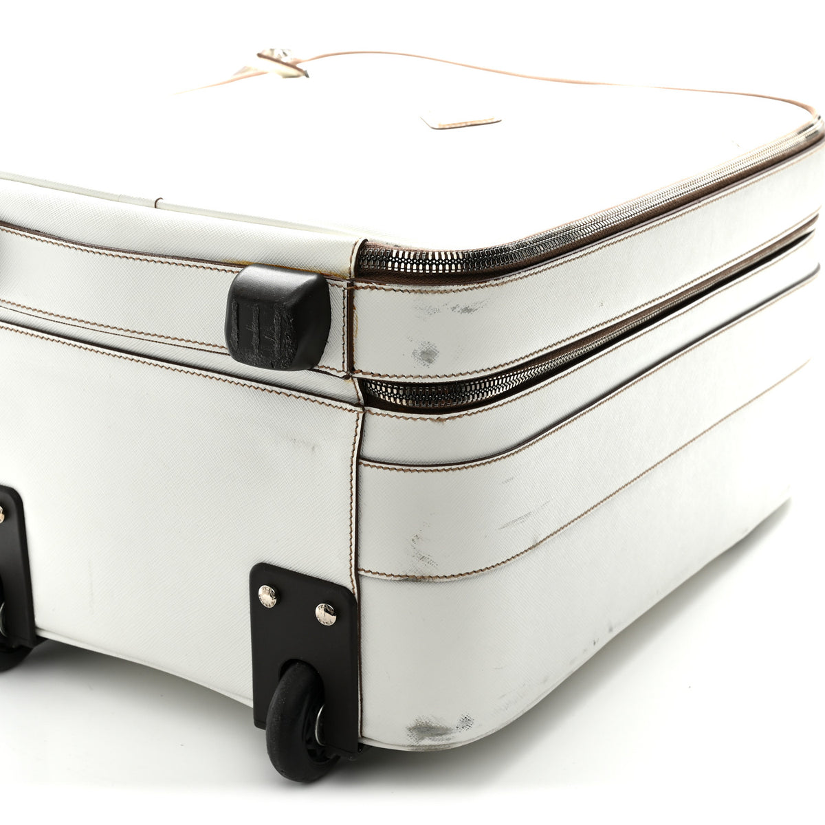 Prada Saffiano Travel Trolley Luggage White 10 of 14