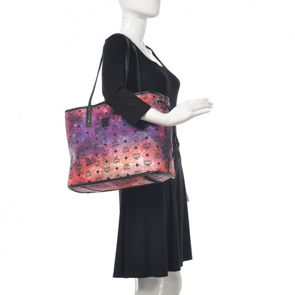 MCM Metallic Visetos Reversible Shopper Tote Scooter Red 2 of 16