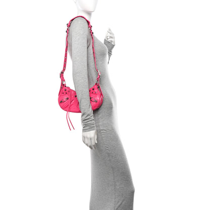 Balenciaga Agneau Arena Le Cagole Shoulder Bag XS Hot Pink 3 of 10