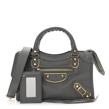 Balenciaga Chevre Gold Metallic Edge Hardware Mini City Gris Acier 1 of 9