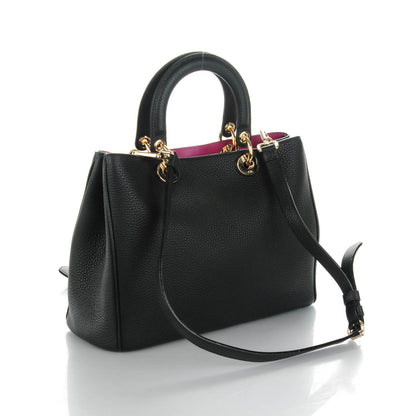 Christian Dior Bullcalf Medium Diorissimo Tote Black Rose Indien 5 of 10