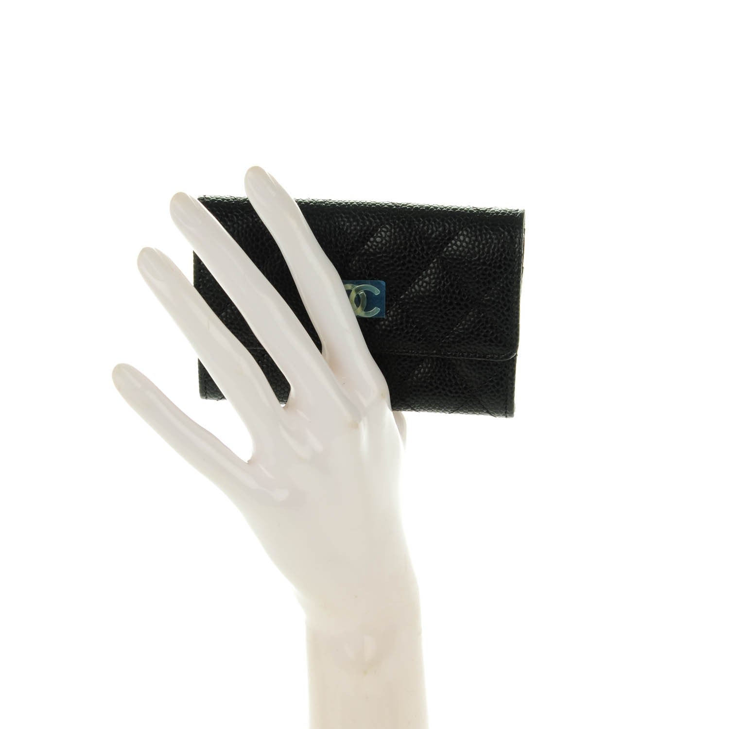 Chanel Caviar Quilted Flap Card Holder Black 2 of 8