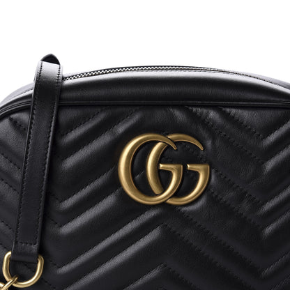 Gucci Calfskin Matelasse Small GG Marmont Chain Shoulder Bag Black 10 of 10
