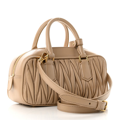 Miu Miu Nappa Matelasse Regular Arcadie Top Handle Bag Sabbia 2 of 9