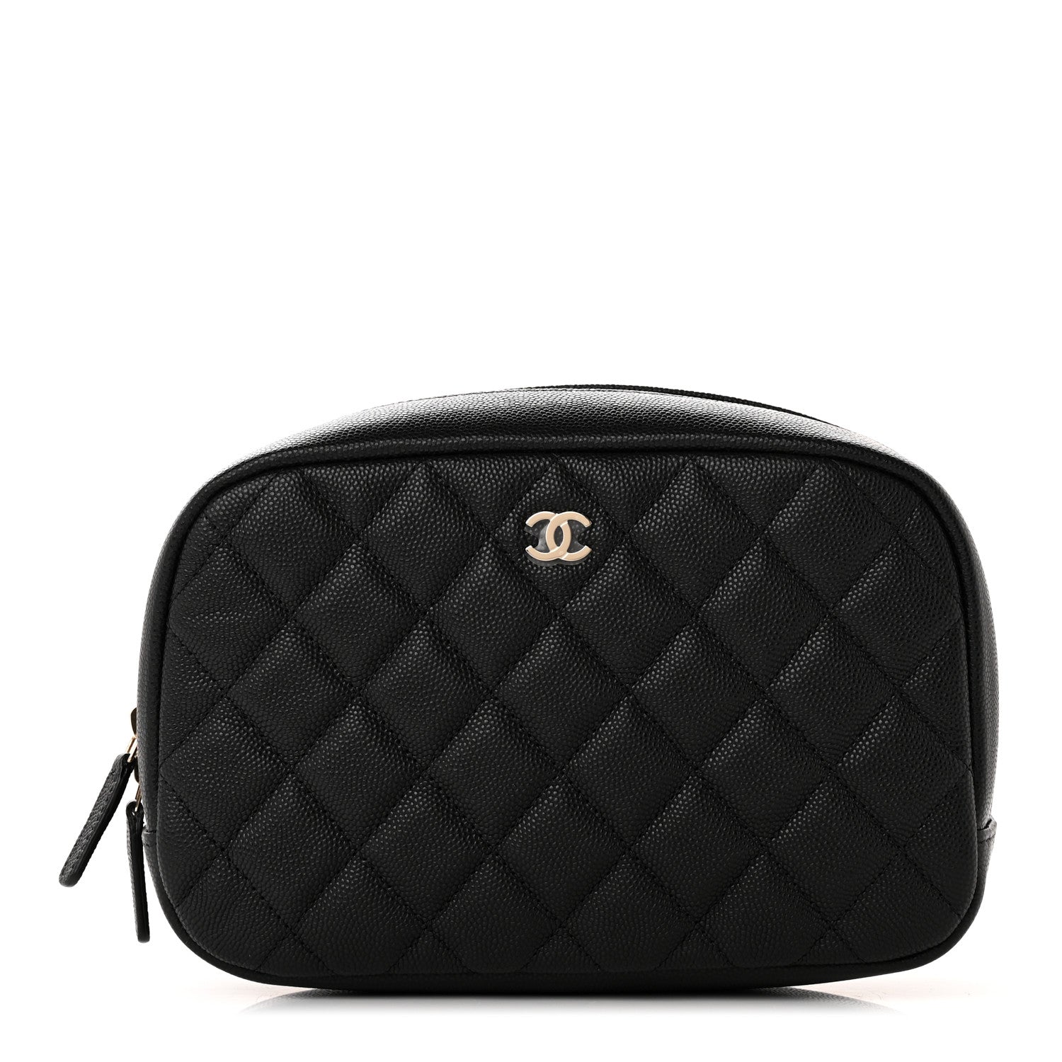 Chanel Caviar Quilted Curvy Pouch Cosmetic Case Black 1 of 10