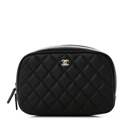 Chanel Caviar Quilted Curvy Pouch Cosmetic Case Black 1 of 10